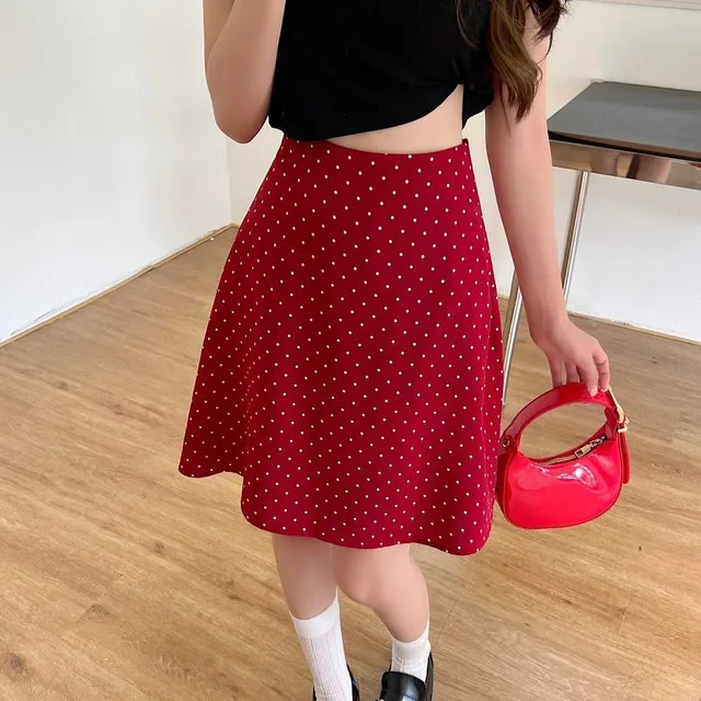 Faldas para mujer de cintura alta por debajo de la rodilla falda roja | Ropa de mujer · Omeda.es - Imagen 5