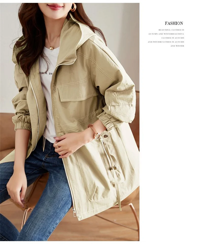 Gabardina holgada de estilo coreano para mujer, abrigo largo medio, | Ropa de mujer · Omeda.es - Imagen 13