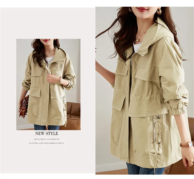 Gabardina holgada de estilo coreano para mujer, abrigo largo medio, | Ropa de mujer · Omeda.es - Imagen 14