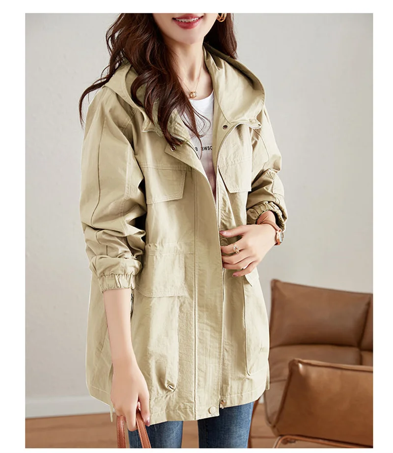 Gabardina holgada de estilo coreano para mujer, abrigo largo medio, | Ropa de mujer · Omeda.es - Imagen 15