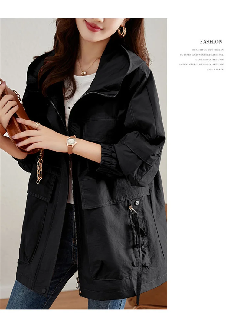 Gabardina holgada de estilo coreano para mujer, abrigo largo medio, | Ropa de mujer · Omeda.es - Imagen 16