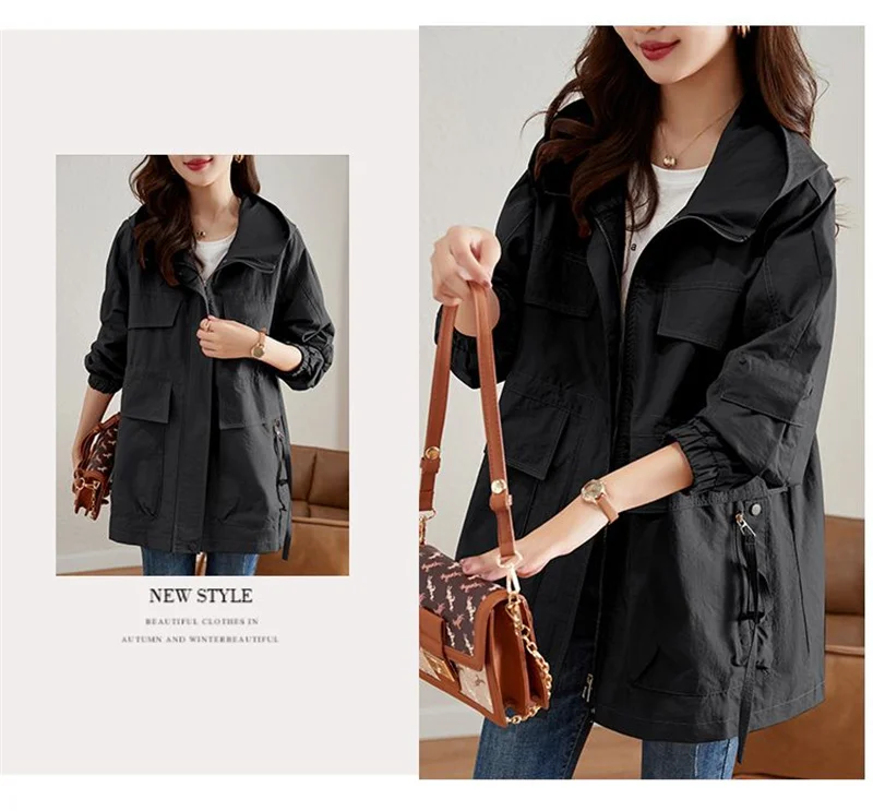 Gabardina holgada de estilo coreano para mujer, abrigo largo medio, | Ropa de mujer · Omeda.es - Imagen 17