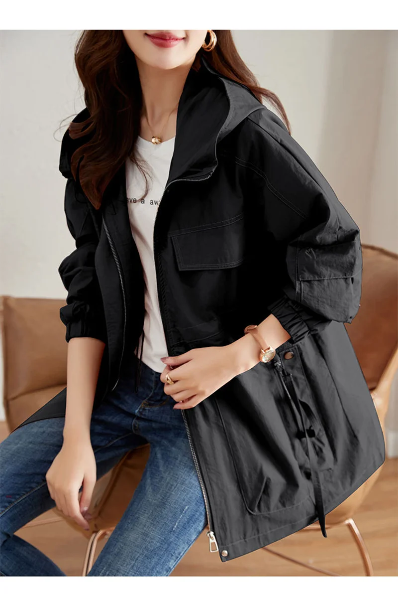 Gabardina holgada de estilo coreano para mujer, abrigo largo medio, | Ropa de mujer · Omeda.es - Imagen 19