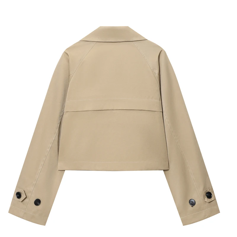 Gabardina para mujer, gabardina corta de manga larga, chaqueta para | Ropa de mujer · Omeda.es - Imagen 4