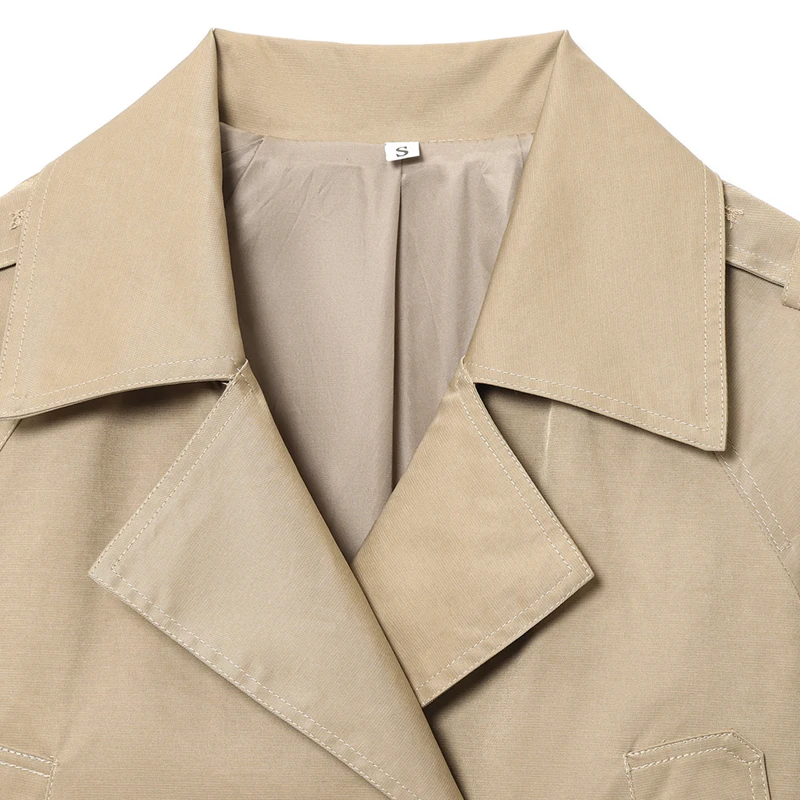 Gabardina para mujer, gabardina corta de manga larga, chaqueta para | Ropa de mujer · Omeda.es - Imagen 5