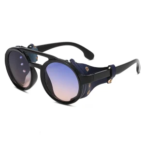 Gafas de sol Retro para hombre y mujer, gafas redondas de cuero, | Accesorios de moda · Omeda.es