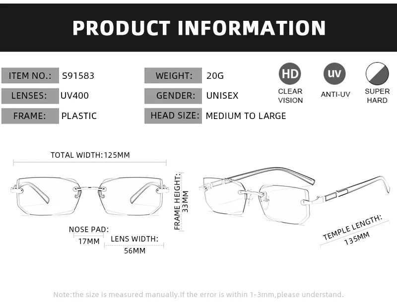 Gafas de sol sin montura a la moda para hombres y mujeres, gafas de | Accesorios de moda · Omeda.es - Imagen 10