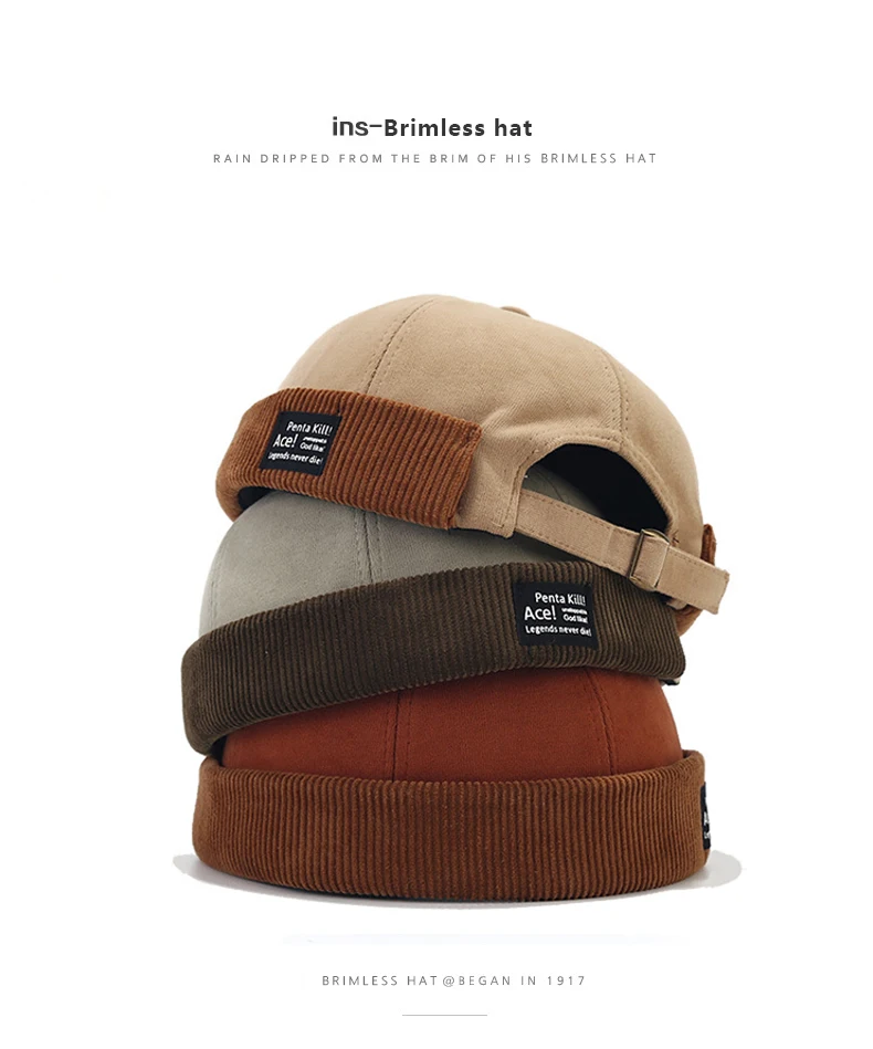 Gorro Bocca sin visera Docker, sombreros sin ala, cúpula de pana para | Accesorios de moda · Omeda.es - Imagen 2