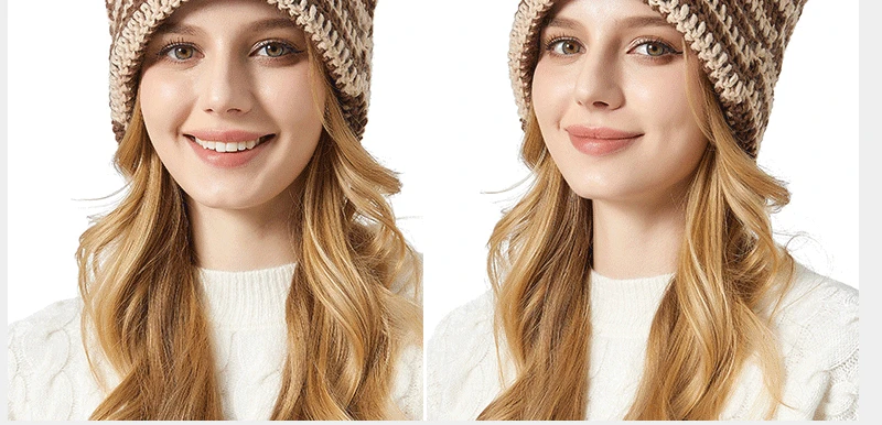 Gorro japonés para mujer, gorro de lana tejido a rayas del pequeño | Accesorios de moda · Omeda.es - Imagen 11