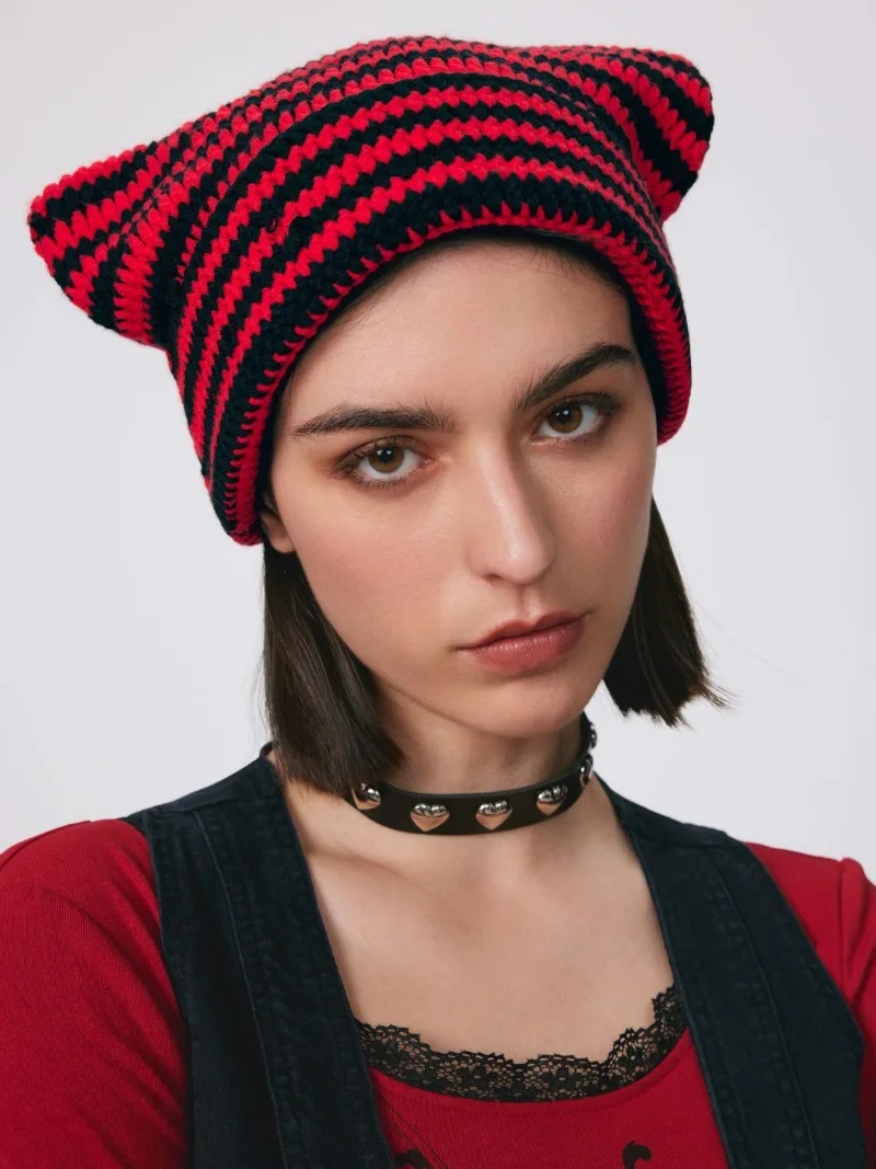 Gorro japonés para mujer, gorro de lana tejido a rayas del pequeño | Accesorios de moda · Omeda.es - Imagen 15
