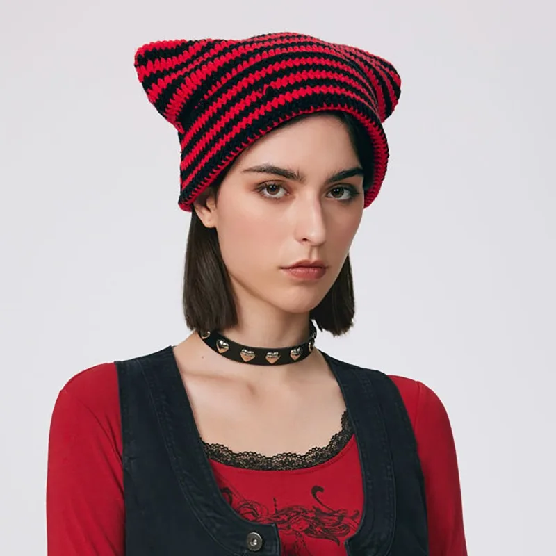 Gorro japonés para mujer, gorro de lana tejido a rayas del pequeño | Accesorios de moda · Omeda.es - Imagen 16