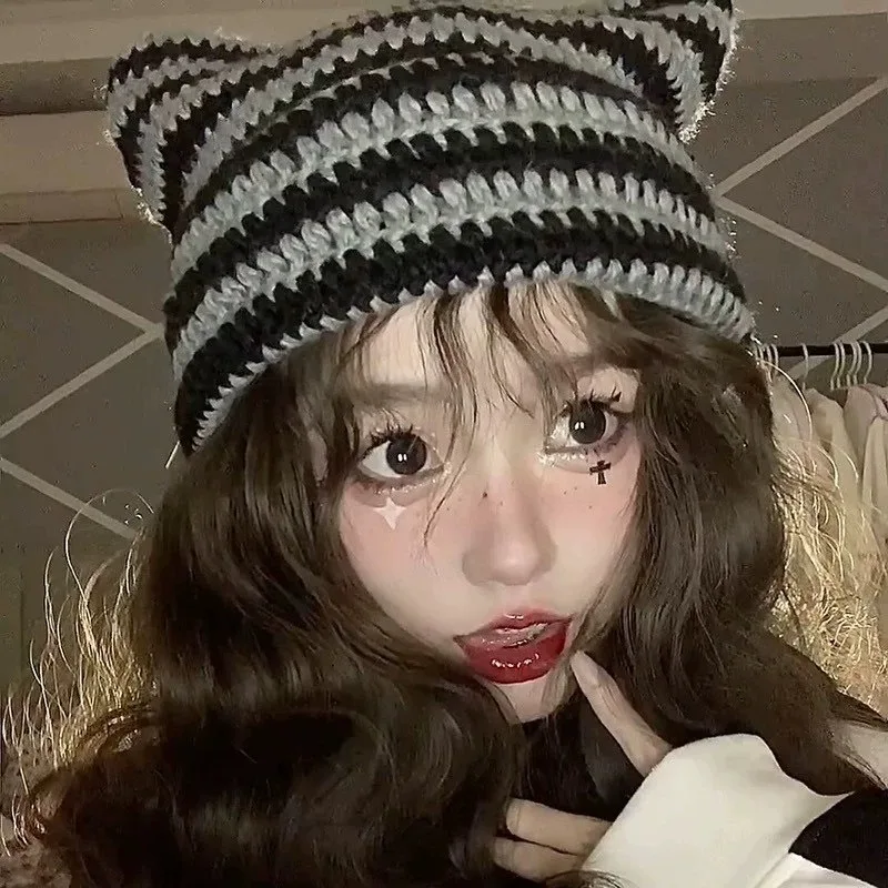 Gorro japonés para mujer, gorro de lana tejido a rayas del pequeño | Accesorios de moda · Omeda.es - Imagen 17