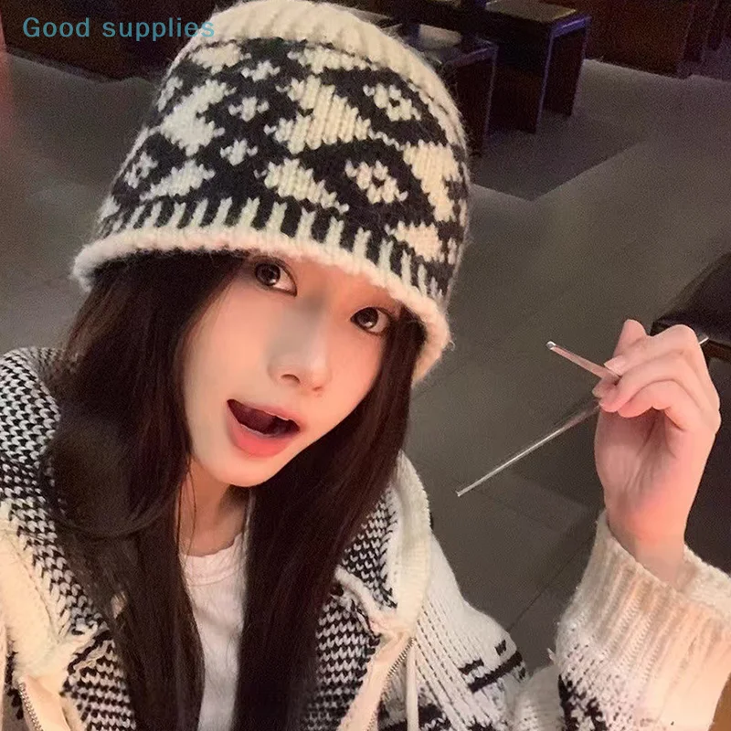 Gorro de lana tejido para mujer, gorro de lana Retro mezclado para | Accesorios de moda · Omeda.es - Imagen 11