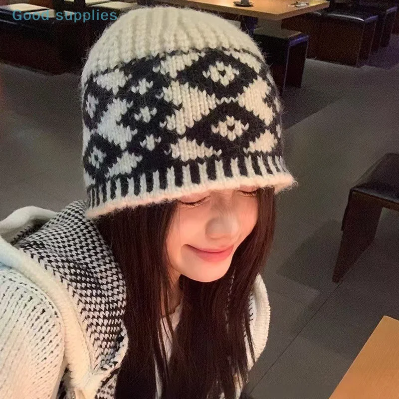 Gorro de lana tejido para mujer, gorro de lana Retro mezclado para | Accesorios de moda · Omeda.es - Imagen 12
