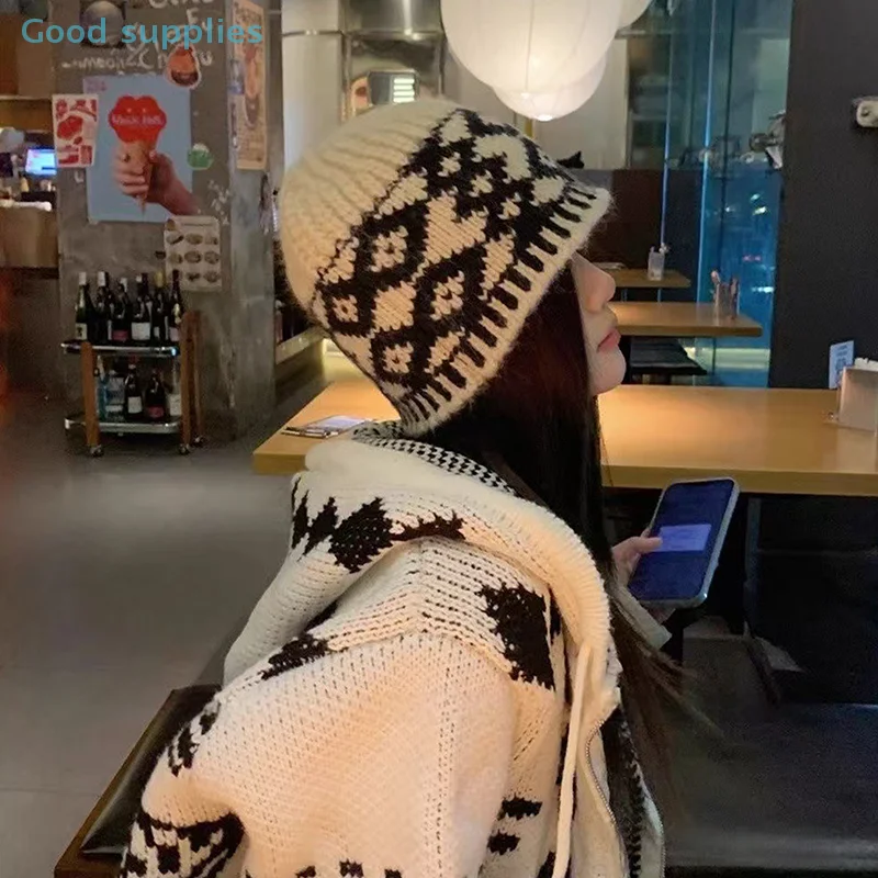 Gorro de lana tejido para mujer, gorro de lana Retro mezclado para | Accesorios de moda · Omeda.es - Imagen 13