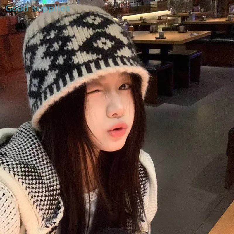 Gorro de lana tejido para mujer, gorro de lana Retro mezclado para | Accesorios de moda · Omeda.es - Imagen 15