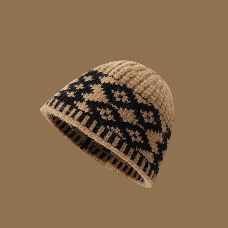 Gorro de lana tejido para mujer, gorro de lana Retro mezclado para | Accesorios de moda · Omeda.es - Imagen 16
