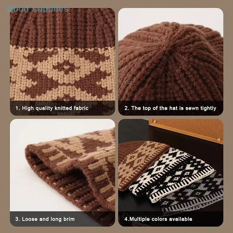 Gorro de lana tejido para mujer, gorro de lana Retro mezclado para | Accesorios de moda · Omeda.es - Imagen 5