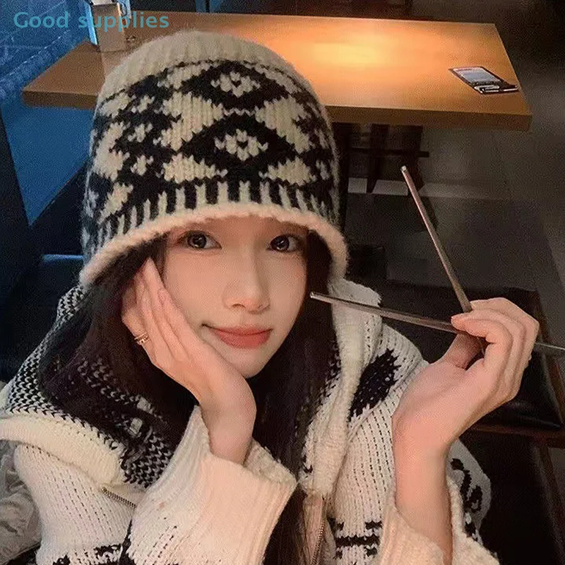 Gorro de lana tejido para mujer, gorro de lana Retro mezclado para | Accesorios de moda · Omeda.es - Imagen 7