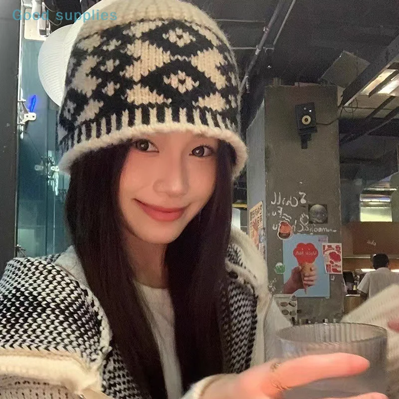 Gorro de lana tejido para mujer, gorro de lana Retro mezclado para | Accesorios de moda · Omeda.es - Imagen 8