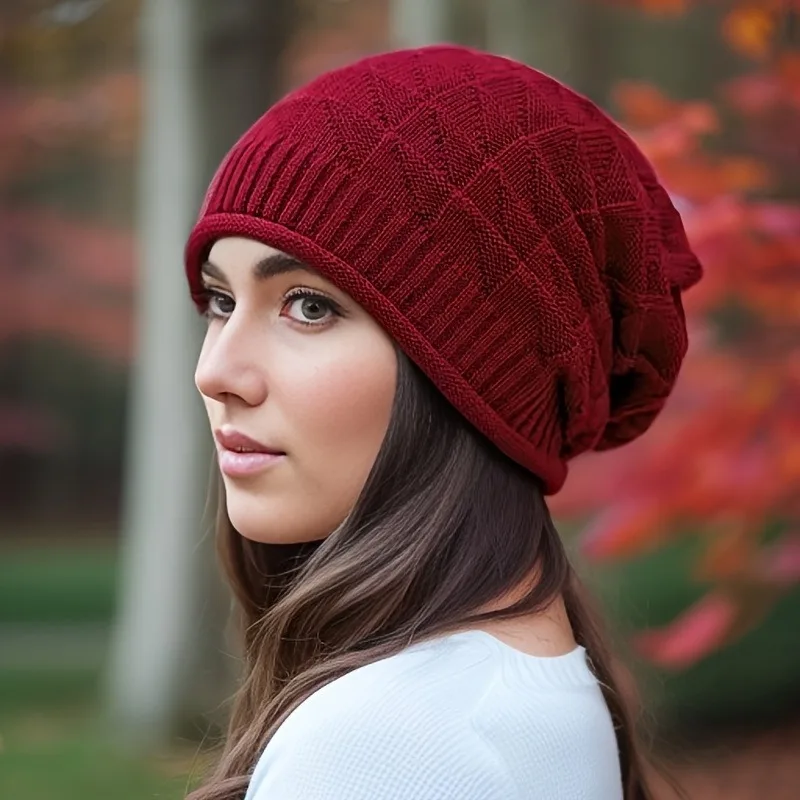 Gorro para mujer, gorro holgado grueso a la moda con calentadores de | Accesorios de moda · Omeda.es