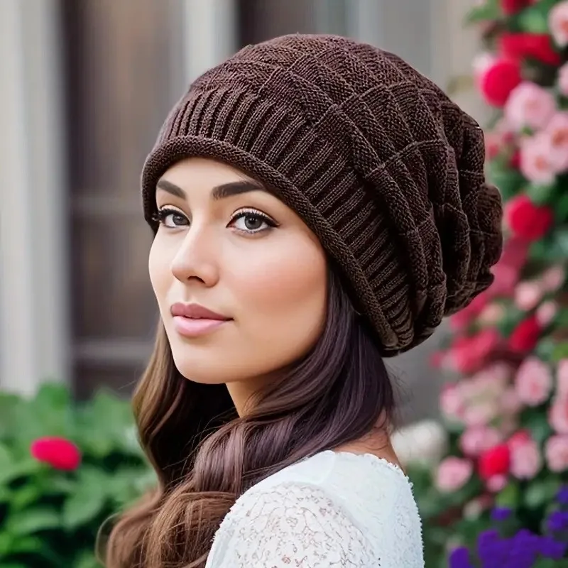 Gorro para mujer, gorro holgado grueso a la moda con calentadores de | Accesorios de moda · Omeda.es - Imagen 4