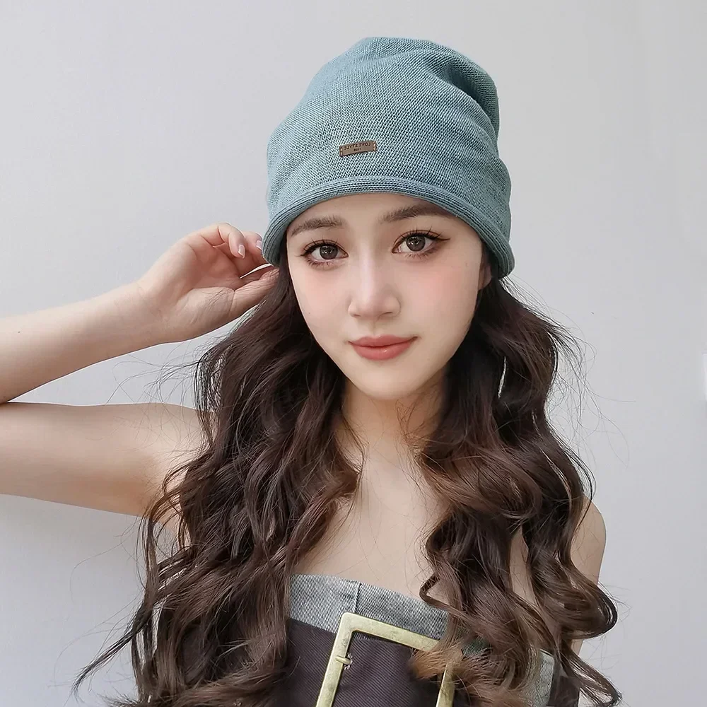 Gorro de punto para mujer, gorro de calavera de lino transpirable con | Accesorios de moda · Omeda.es - Imagen 7