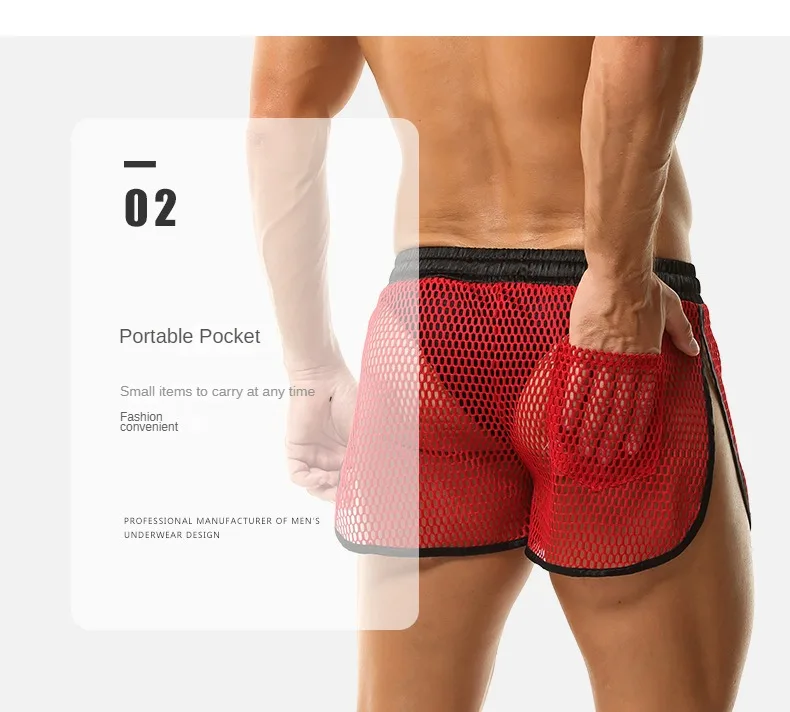 Man Sports Shorts Fitness Gyms Boxers Workout Breathable Mesh Net | Ropa de hombre · Omeda.es - Imagen 5