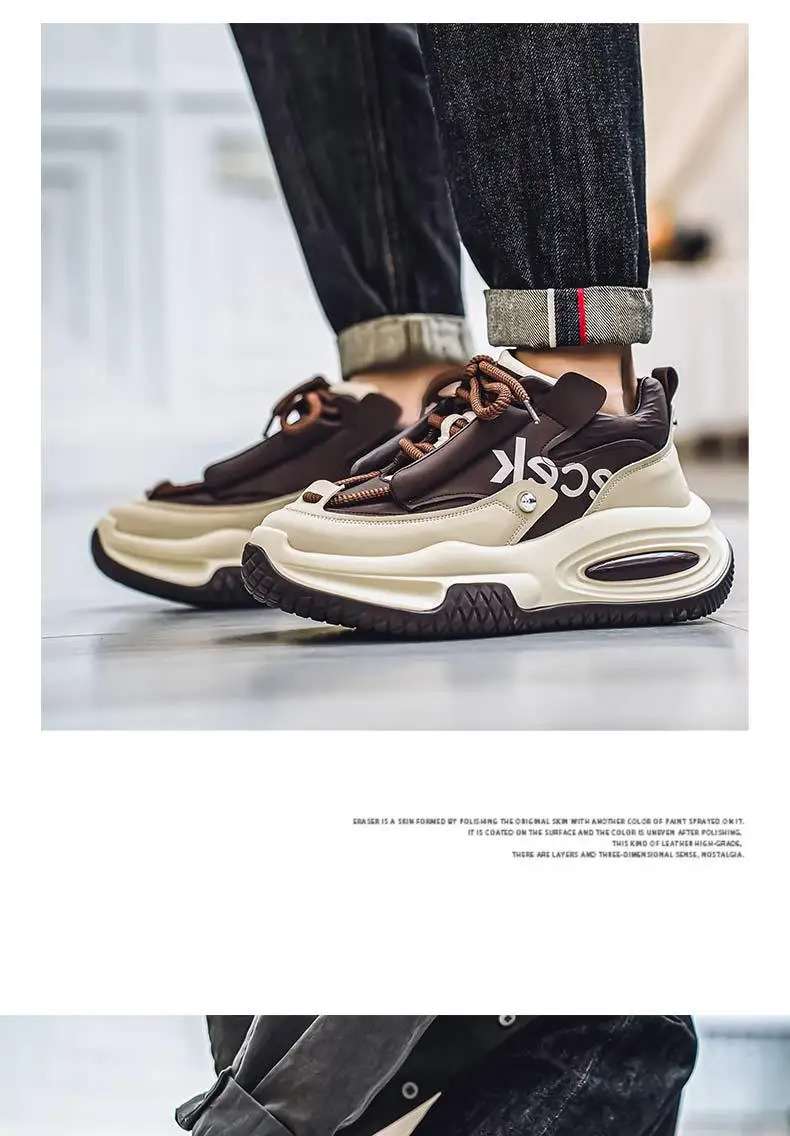 Men's Designer Shoes Brand Chunky Sneakers Two-tone Lace Up Casual | Zapatos y calzado · Omeda.es - Imagen 10