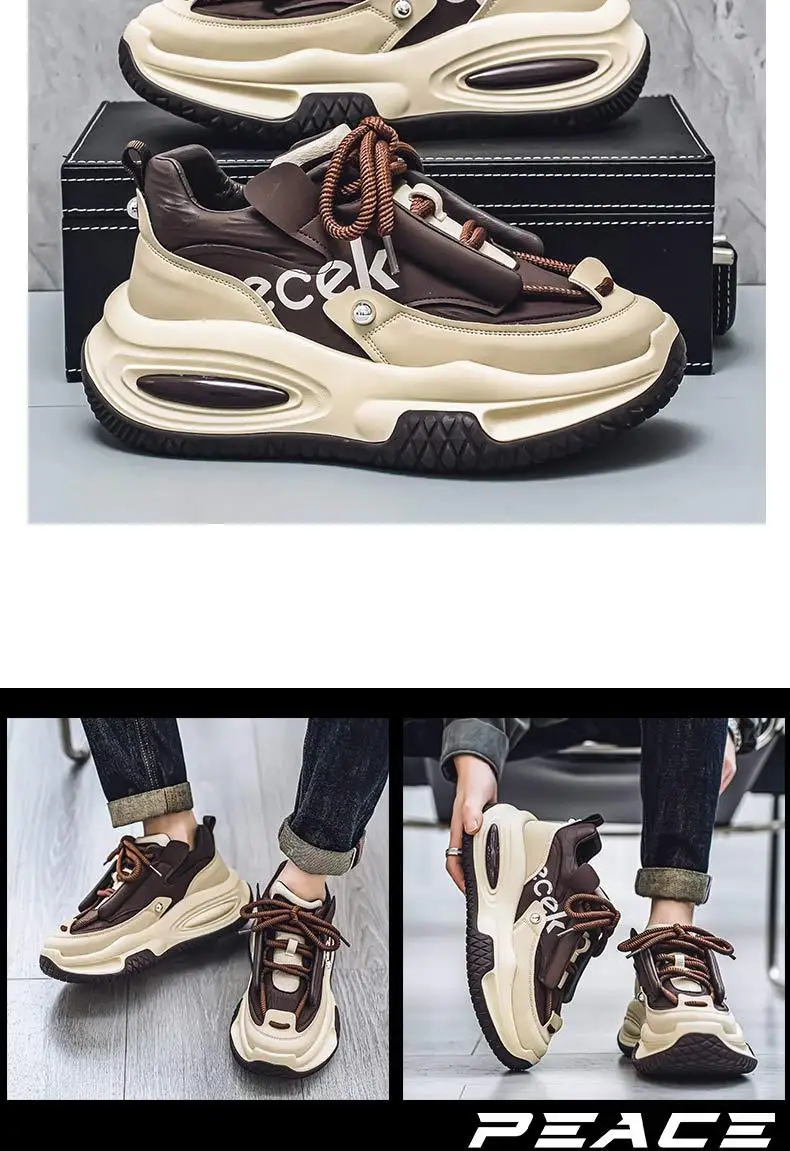 Men's Designer Shoes Brand Chunky Sneakers Two-tone Lace Up Casual | Zapatos y calzado · Omeda.es - Imagen 12