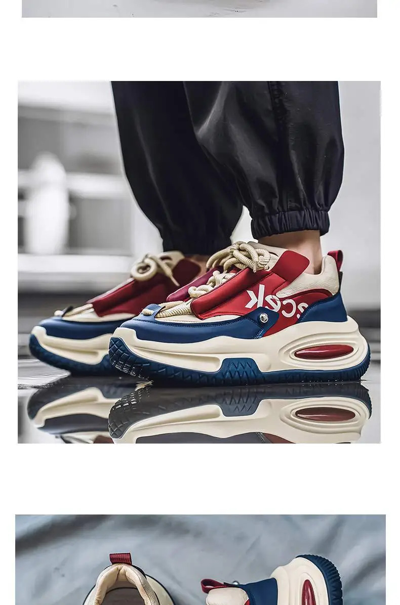 Men's Designer Shoes Brand Chunky Sneakers Two-tone Lace Up Casual | Zapatos y calzado · Omeda.es - Imagen 16