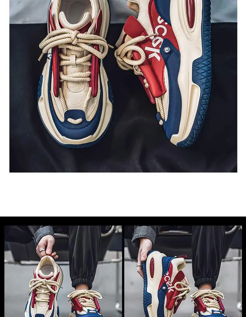 Men's Designer Shoes Brand Chunky Sneakers Two-tone Lace Up Casual | Zapatos y calzado · Omeda.es - Imagen 17