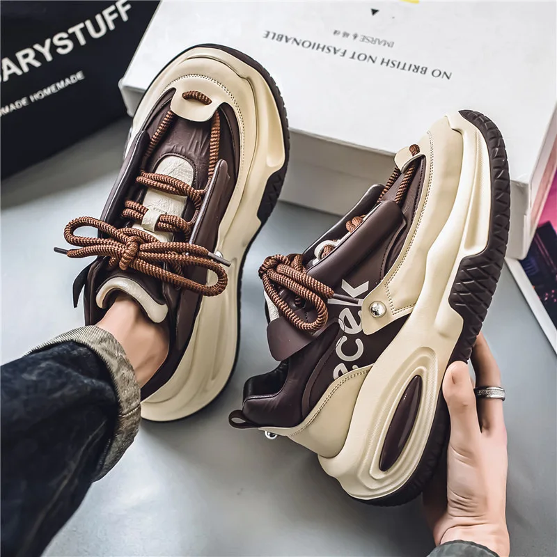 Men's Designer Shoes Brand Chunky Sneakers Two-tone Lace Up Casual | Zapatos y calzado · Omeda.es - Imagen 18