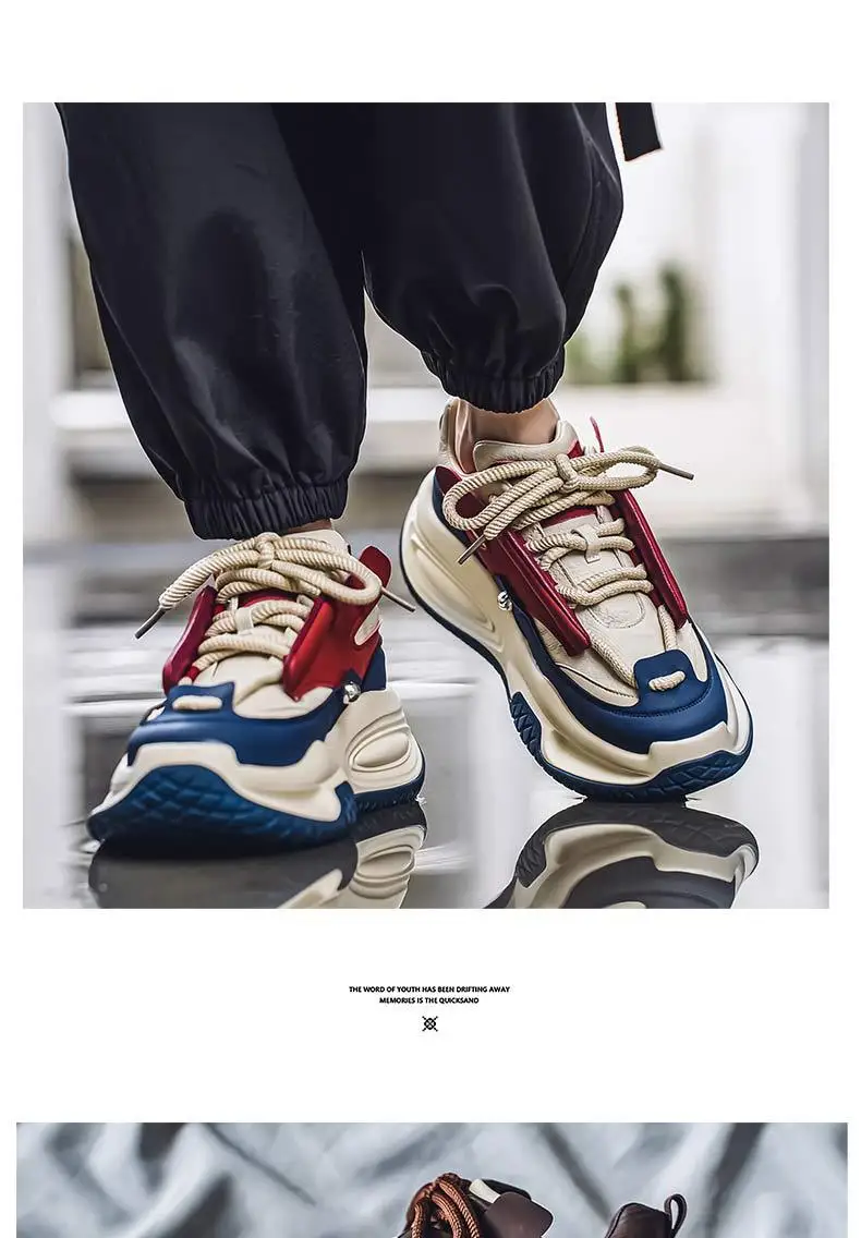 Men's Designer Shoes Brand Chunky Sneakers Two-tone Lace Up Casual | Zapatos y calzado · Omeda.es - Imagen 3