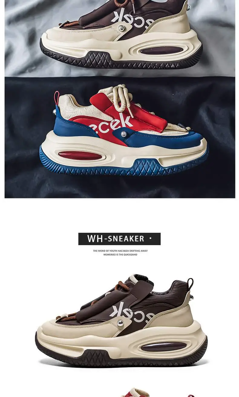 Men's Designer Shoes Brand Chunky Sneakers Two-tone Lace Up Casual | Zapatos y calzado · Omeda.es - Imagen 4