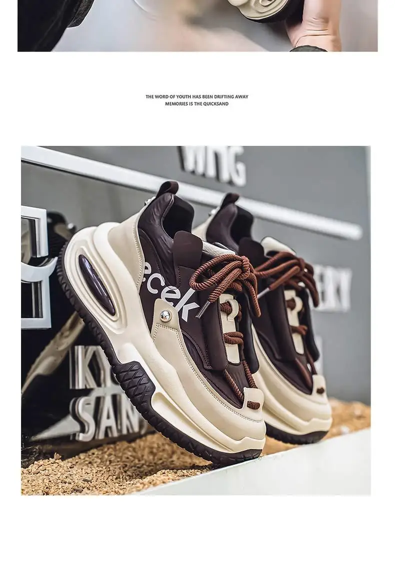 Men's Designer Shoes Brand Chunky Sneakers Two-tone Lace Up Casual | Zapatos y calzado · Omeda.es - Imagen 9