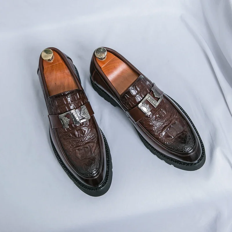 Mocasines para hombre, zapatos de cuero de suela gruesa para fiesta y | Zapatos y calzado · Omeda.es - Imagen 11