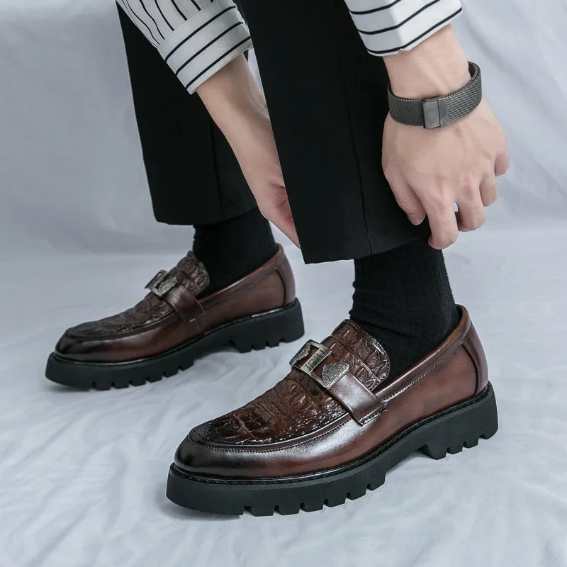Mocasines para hombre, zapatos de cuero de suela gruesa para fiesta y | Zapatos y calzado · Omeda.es - Imagen 31