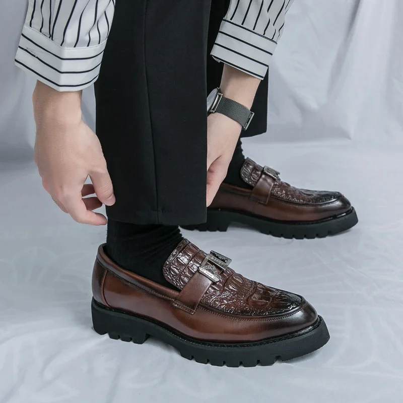 Mocasines para hombre, zapatos de cuero de suela gruesa para fiesta y | Zapatos y calzado · Omeda.es - Imagen 32