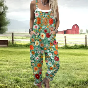 Mono con estampado floral vibrante para mujer, peto colorido y | Ropa de mujer · Omeda.es