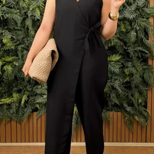 Mono informal para mujer, monos sin mangas con cuello en V y cordones | Ropa de mujer · Omeda.es