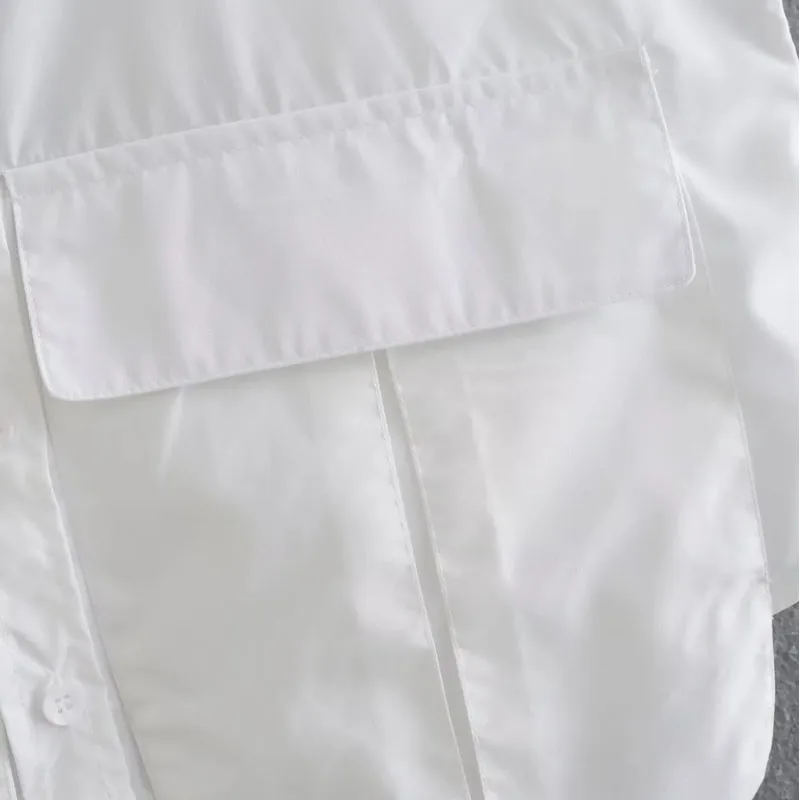 MUJER, blusa para mujer, camisa corta con botones azules y blancos, | Ropa de mujer · Omeda.es - Imagen 9