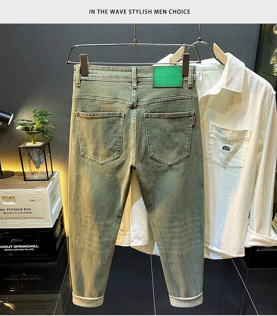 Nueva moda Stretch Slim Fit Jeans para hombres marca americana de | Ropa de hombre · Omeda.es - Imagen 10