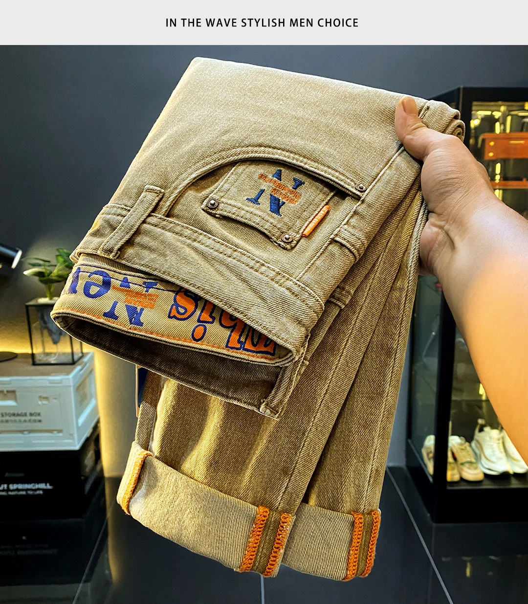 Nueva moda Stretch Slim Fit Jeans para hombres marca americana de | Ropa de hombre · Omeda.es - Imagen 11