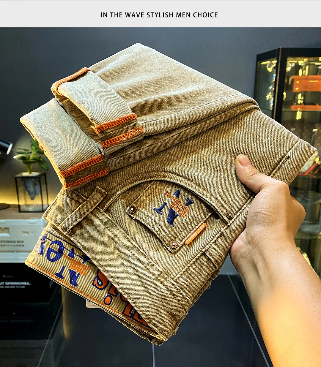 Nueva moda Stretch Slim Fit Jeans para hombres marca americana de | Ropa de hombre · Omeda.es - Imagen 12