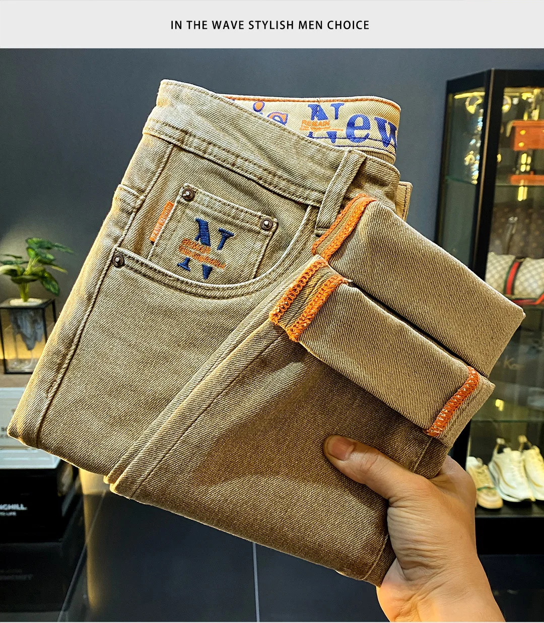 Nueva moda Stretch Slim Fit Jeans para hombres marca americana de | Ropa de hombre · Omeda.es - Imagen 13