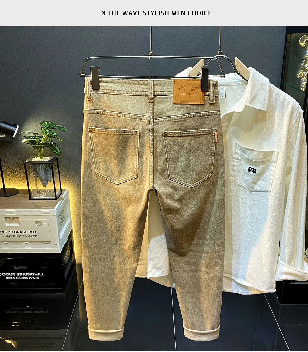 Nueva moda Stretch Slim Fit Jeans para hombres marca americana de | Ropa de hombre · Omeda.es - Imagen 7