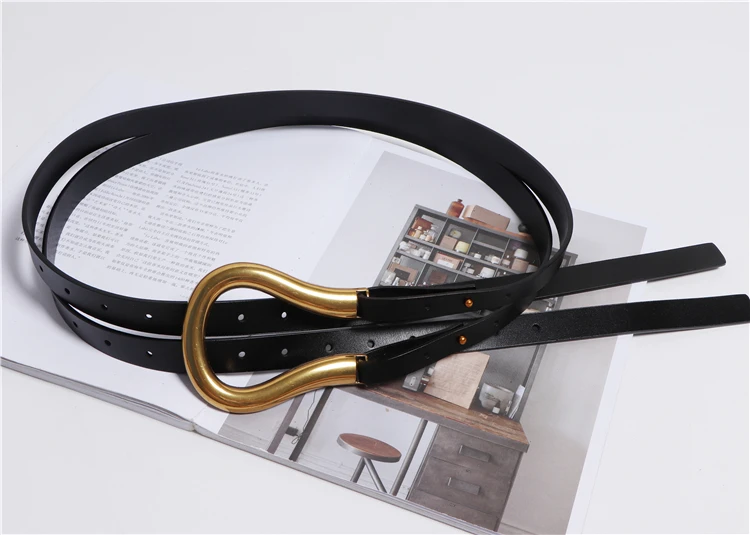 Nuevos cinturones dobles de cuero genuino, cinturón con hebilla en U | Accesorios de moda · Omeda.es - Imagen 15