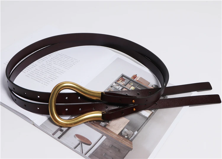 Nuevos cinturones dobles de cuero genuino, cinturón con hebilla en U | Accesorios de moda · Omeda.es - Imagen 16