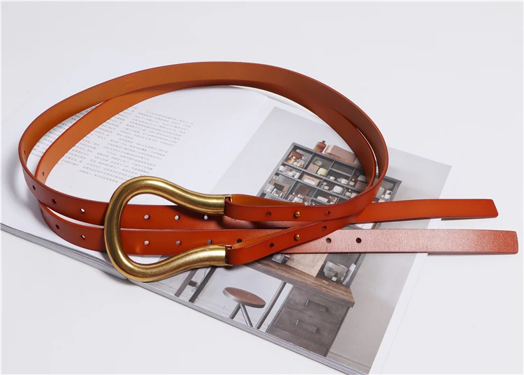 Nuevos cinturones dobles de cuero genuino, cinturón con hebilla en U | Accesorios de moda · Omeda.es - Imagen 18